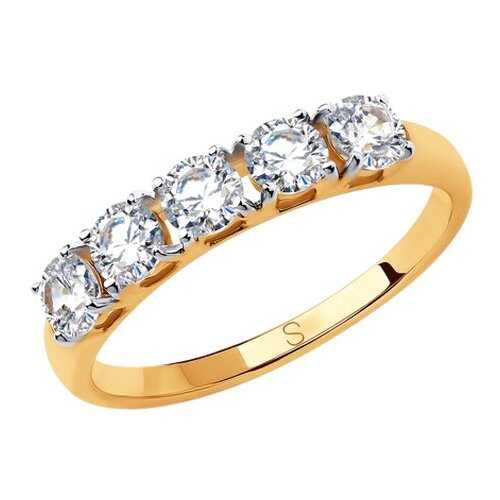 Кольцо женское SOKOLOV из золота со Swarovski Zirconia 81010444 р.18.5 в Зарина