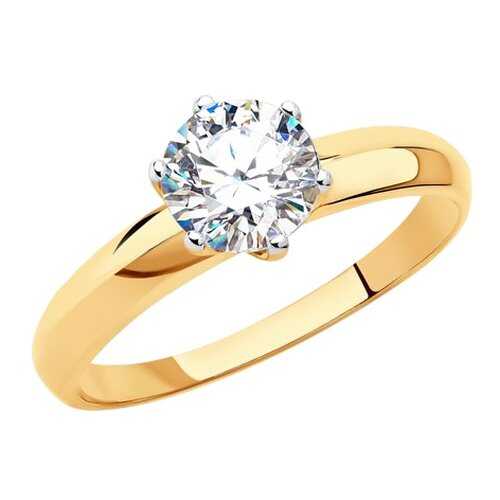 Помолвочное кольцо женское SOKOLOV из золота со Swarovski Zirconia 81010245 р.17.5 в Зарина