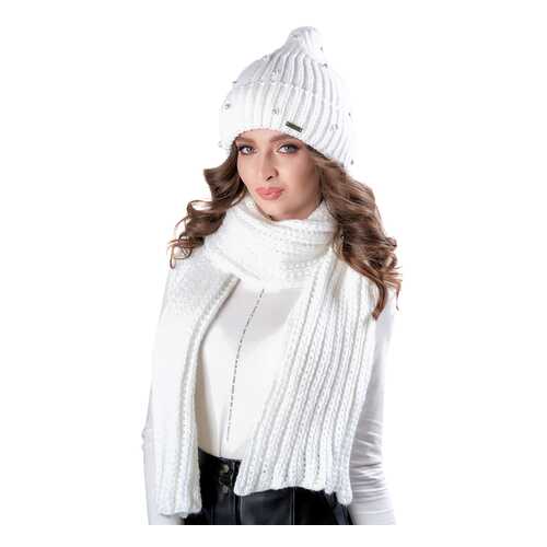 Комплект (шапка+шарф) женский Jagga 1368 белый ONE SIZE в Зарина