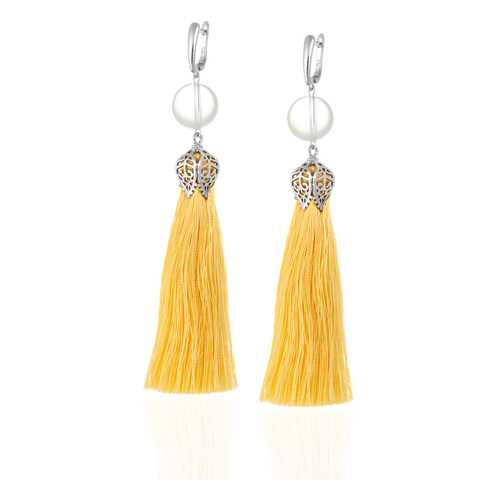 Серьги Lattrice, вставка горный хрусталь, артикул 54658003 в Зарина