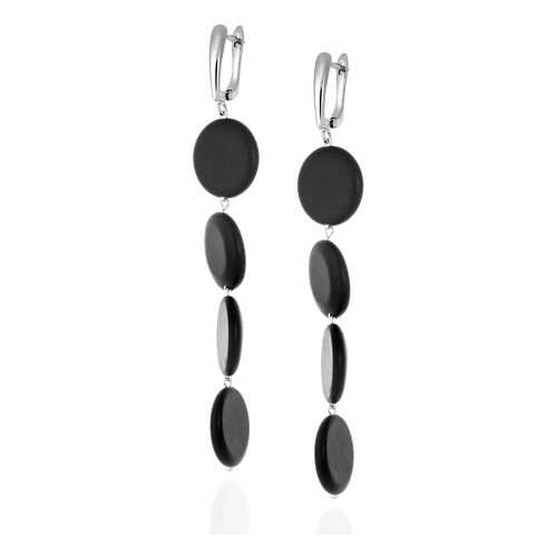Серьги Lattrice, вставка шунгит, артикул 54666099 в Зарина