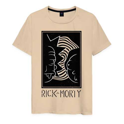 Футболка мужская ВсеМайки Rick and Morty black and white бежевая 4XL в Зарина