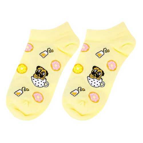 Носки женские Kawaii Factory Мопс с печеньем желтые 35-39 в Зарина